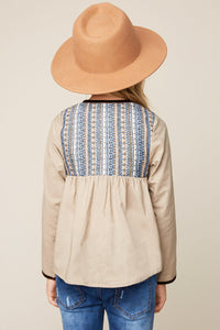 G2388 TAUPE Embellished Jacket Back