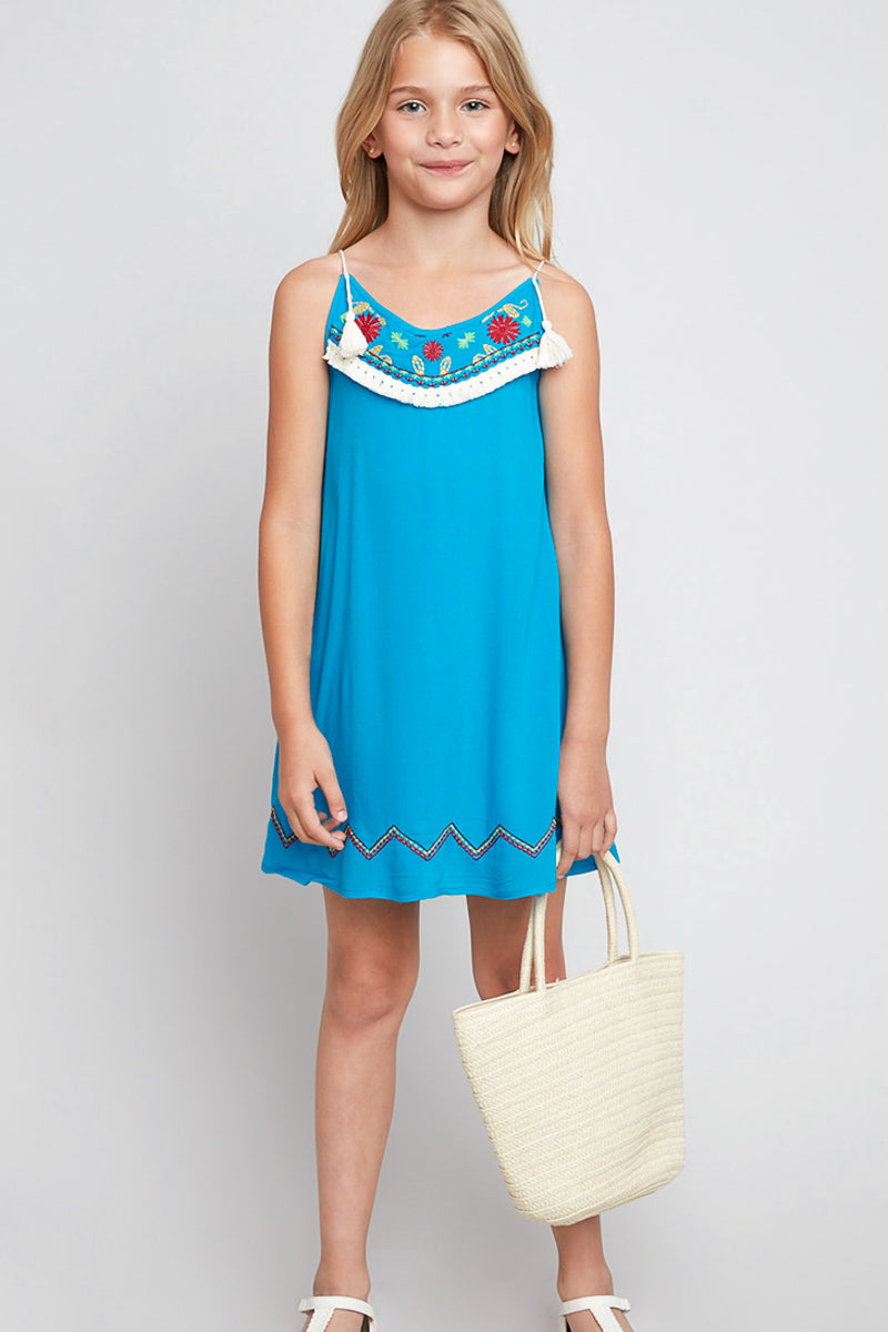 Summer Embroidered Tank Dress