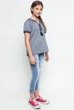 G3325 Dark Denim Girls Woven Tunic Top Side