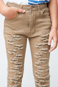 G3377 TAUPE High Waist Denim Alternate Angle