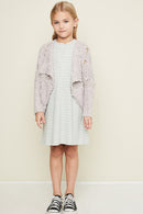 G3420-MAUVE Bolero Knit Cardigan Full Body