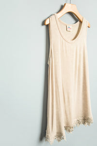 G3435 Stone Girls Acid Wash Tank Dress Front Flat