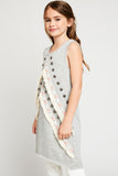 G3453 Heather Grey Embellished Knit Tank Side