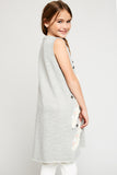 G3453 Heather Grey Embellished Knit Tank Back