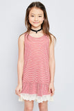 G3478 Red Ruffled Lace Tank Front