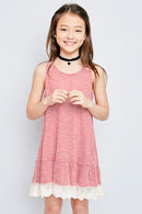 G3478 Red Ruffled Lace Tank Front 2