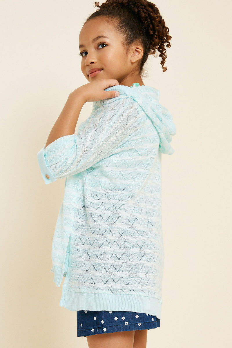 Button-Down Hooded Knit Sweater