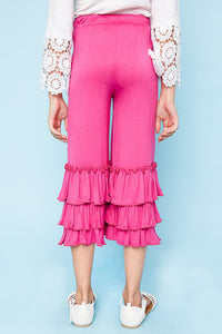 G3524 BUBBLEGUM Ruffled Capri Pant Back