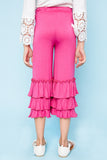 G3524 BUBBLEGUM Ruffled Capri Pant Back