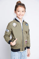G3793 ARMY Patchwork Bomber Jacket Alternate Angle