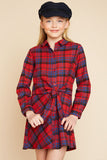G4125 RED MIX Plaid Dress Front