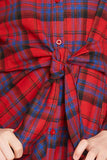 G4125 RED MIX Plaid Dress Front Detail