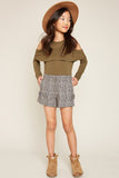 G4127 Sephia Girls Plaid Knit Shorts Full Body