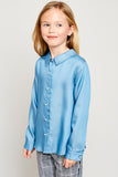 G4177 LT DENIM Pearl Button Down Shirt Front