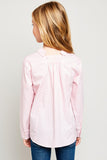 G4177 PINK Pearl Button Down Shirt Back