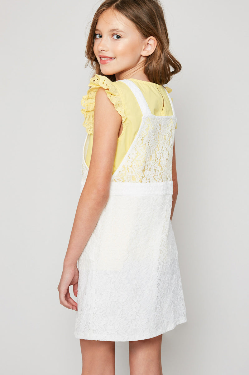Girls' Lace Skirtall Overall Dress Off White / M Off White Girl's Dresses Jumpers Hayden Girls Girls' Lace Skirtall Overall Dress Off White / M Off White Girl's Dresses Jumpers Hayden Girls