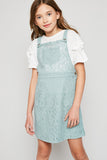 G4204 Thyme Girls Lace Skirtall Overall Dress Front