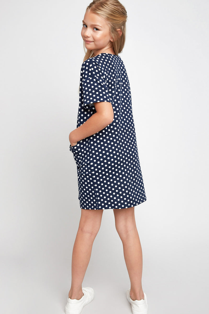Polka-Dot Mini Shift Dress