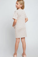 G4205 PINK Polka-Dot Mini Shift Dress Back