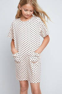 G4205 PINK Polka-Dot Mini Shift Dress Alternate Angle