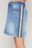 G4209 LIGHT DENIM Side Stripe Denim Mini Skirt Alternate Angle