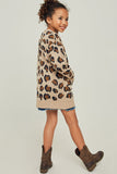 G4255-TAN Leopard Knit Cardigan Back