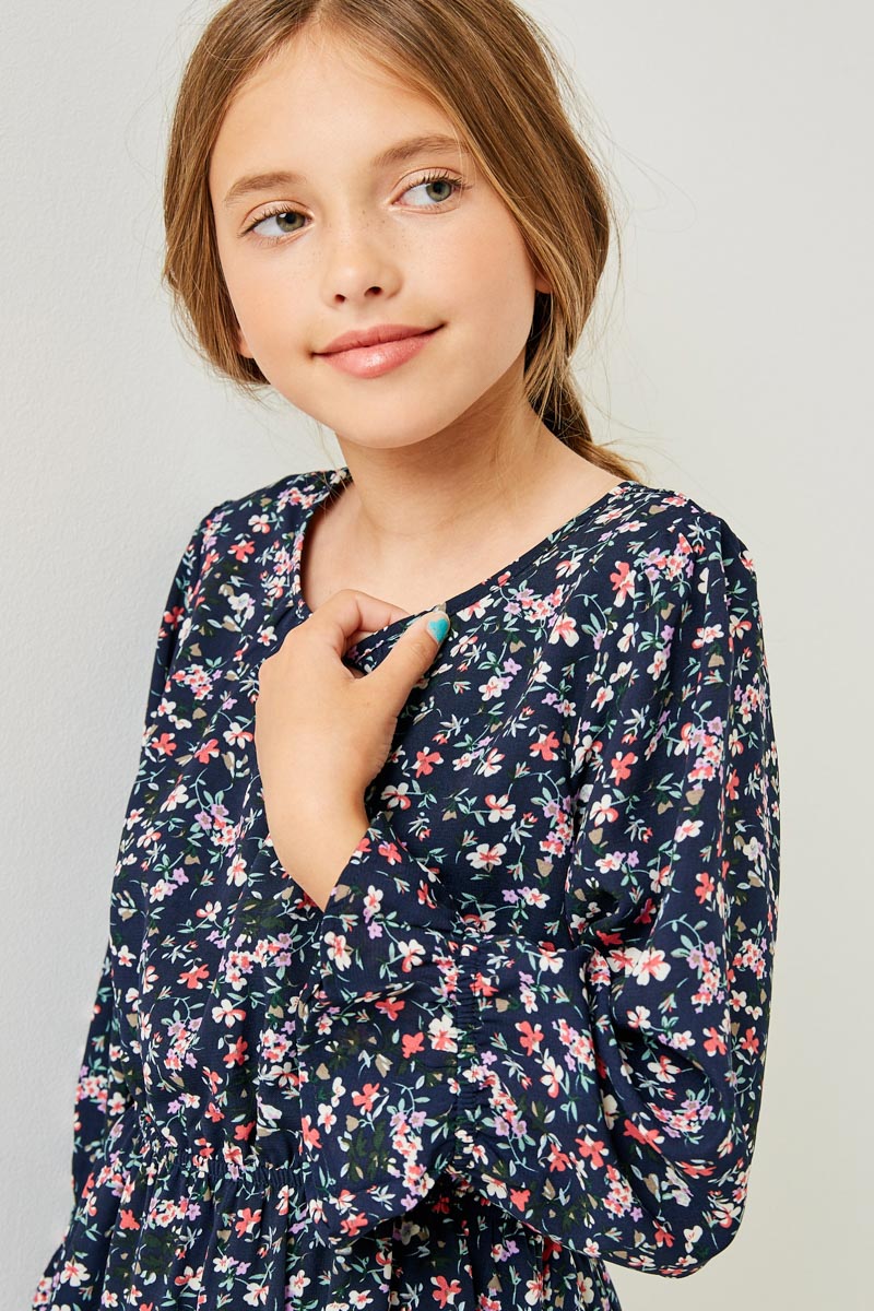 midi girls print ruffle dress medium Girl Ruffled Floral Dresses