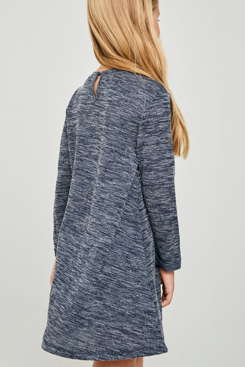 Long Sleeve Heathered Ribbed Dress