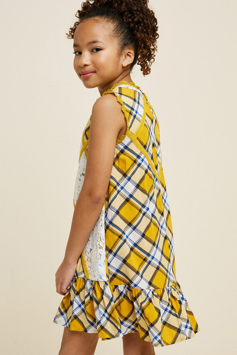 Girls' Plaid Mini Swing Dress