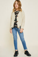 G4442-CAMO Camo Ruffle High-Low T-Shirt Alternate Angle