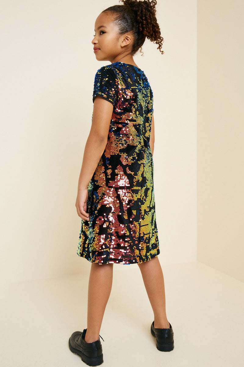 flip sequin dress Kid's Reversible Sequin Shift Dress