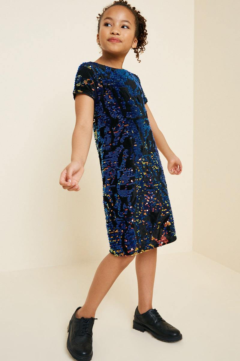 girls glitter dress Girls' Sequin Velvet Shift Dress