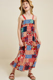 Patchwork Print Maxi Dress