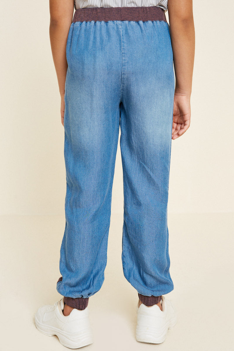 Chambray Side-Stripe Joggers