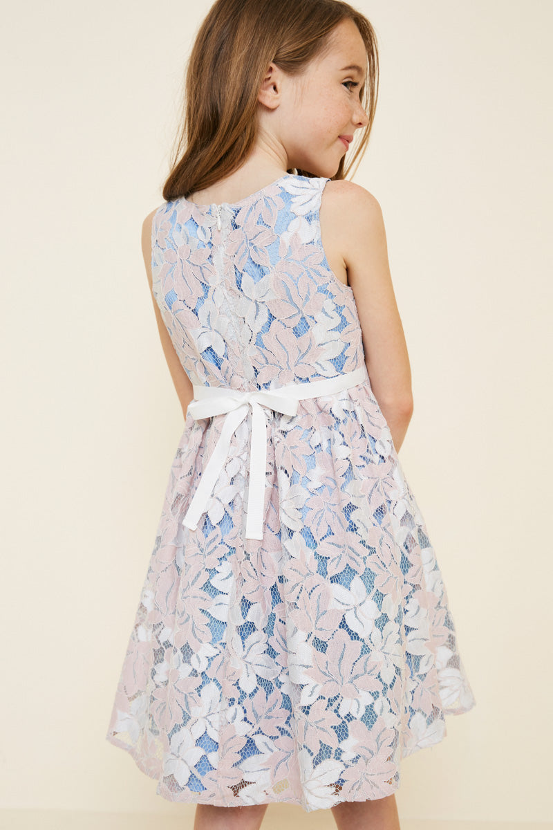 Floral Lace Mini Baby Doll Dress