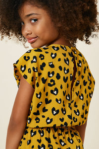 G4572-MUSTARD Leopard Pocket Romper Alternate Angle