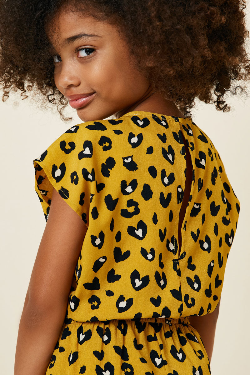 G4572-MUSTARD Leopard Pocket Romper Alternate Angle