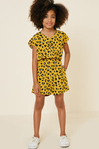 G4572-MUSTARD Leopard Pocket Romper Back Detail