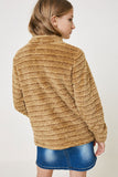 G4579 BROWN Fuzzy Pullover Sweater Back