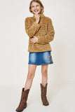 G4579 BROWN Fuzzy Pullover Sweater Full Body