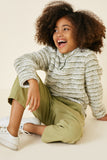 G4579 Olive Fuzzy Pullover Sweater Pose