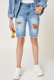 Distressed Denim Bermuda Shorts