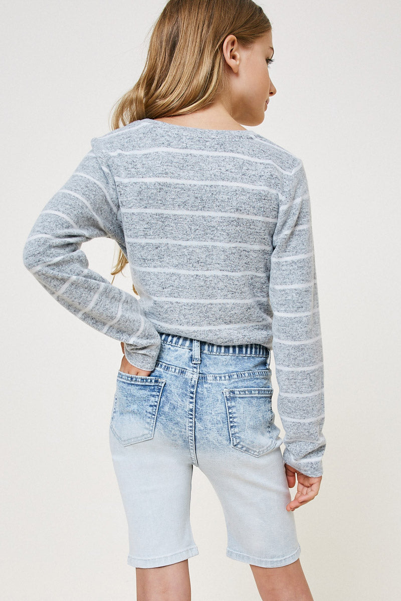 Ombre Acid Wash Bermuda Shorts