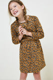 G4651 CAMEL Leopard Pocket Mini Sweater Dress Editorial