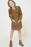 G4651-CAMEL Leopard Pocket Mini Sweater Dress Detail