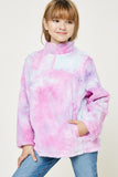 Tie Dye Fleece Zip Up Sweater