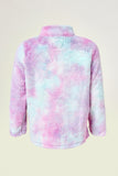 G4656-MULTI Tie Dye Fleece Zip Up Sweater Back