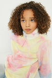 G4656-PINK MULTI Tie Dye Fleece Zip Up Sweater Back