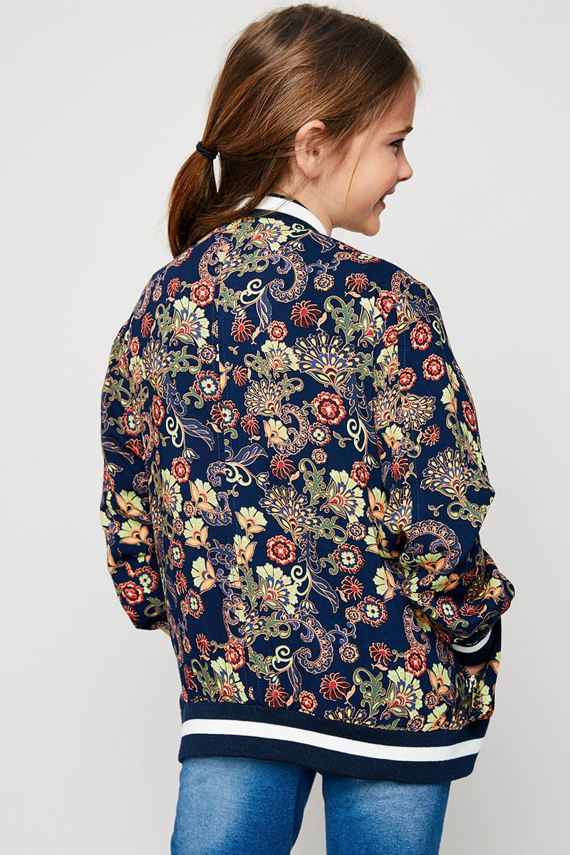 Girls' Printed Bomber Jacket | Cute Girls' Clothes – Hayden Girls