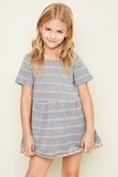 G5036 GREY MIX Striped Knit Tunic Front